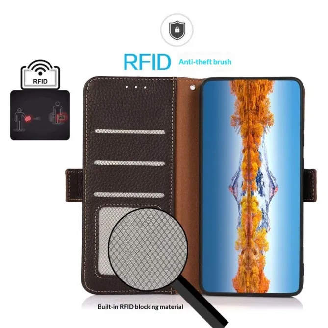 Housse Sony Xperia 1 VIII Cuir Grainé KHAZNEH RFID