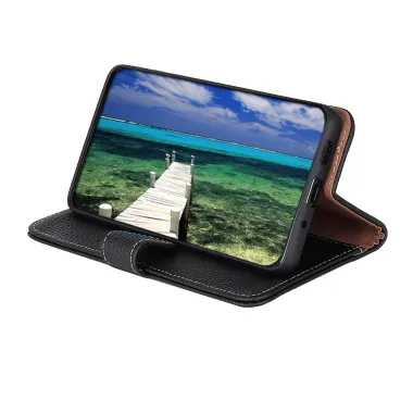 Housse Sony Xperia 1 VIII Cuir Grainé First Litchi Véritable