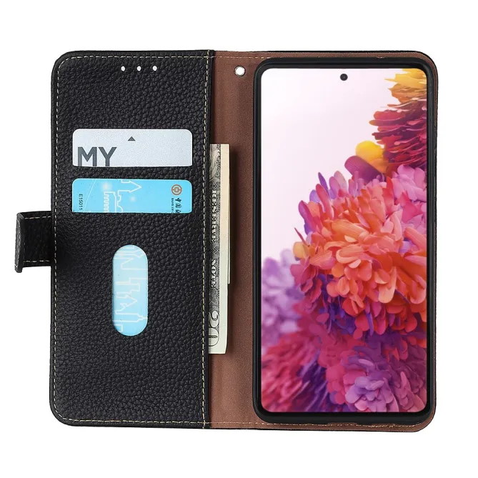 Housse Sony Xperia 1 VIII Cuir Grainé First Litchi Véritable