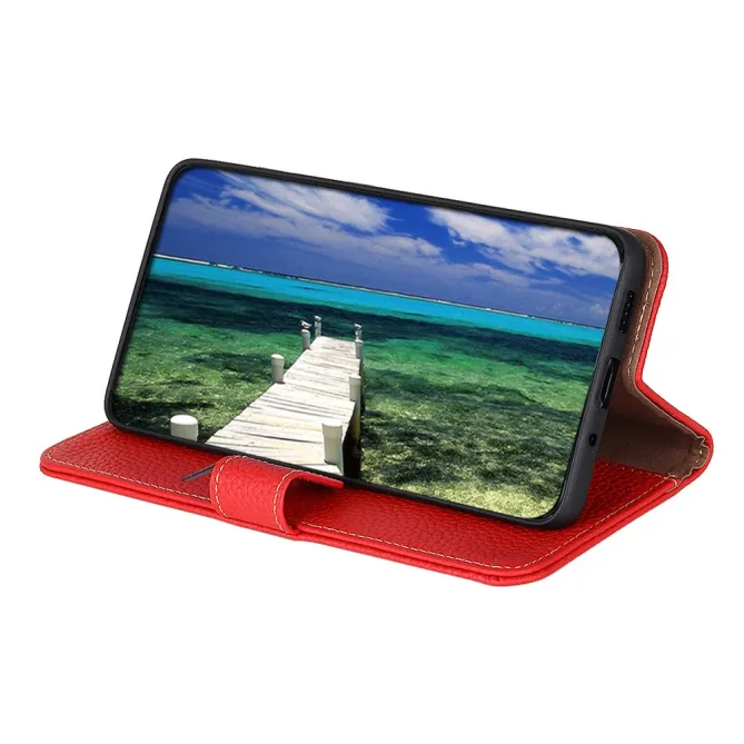 Housse Sony Xperia 1 VIII Cuir Grainé First Litchi Véritable