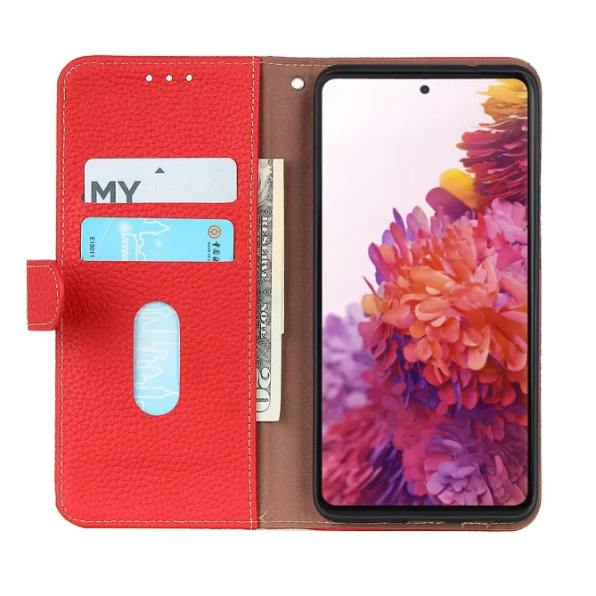 Housse Sony Xperia 1 VIII Cuir Grainé First Litchi Véritable