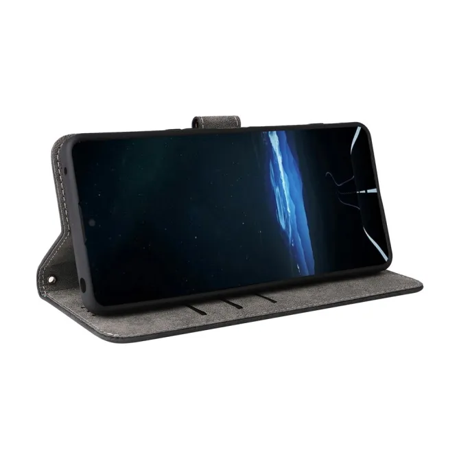 Housse Sony Xperia 1 VIII Rétro Simili Cuir Lanière RFID