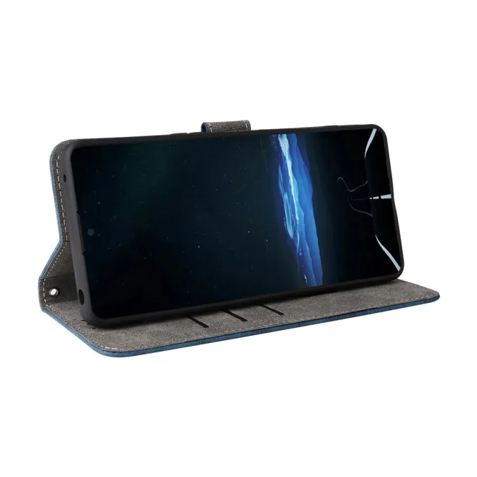 Housse Sony Xperia 1 VIII Rétro Simili Cuir Lanière RFID