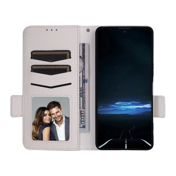 Housse Sony Xperia 1 VIII Effet Cuir Lanière FOLKEN Litchi