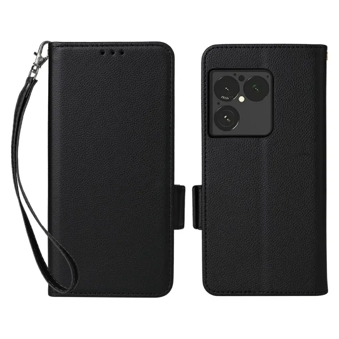 Housse Sony Xperia 1 VIII Effet Cuir Lanière FOLKEN Litchi