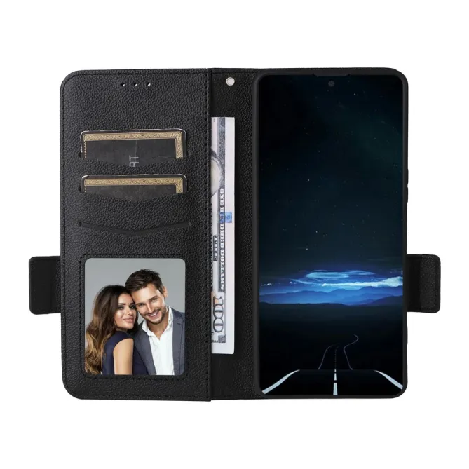 Housse Sony Xperia 1 VIII Effet Cuir Lanière FOLKEN Litchi