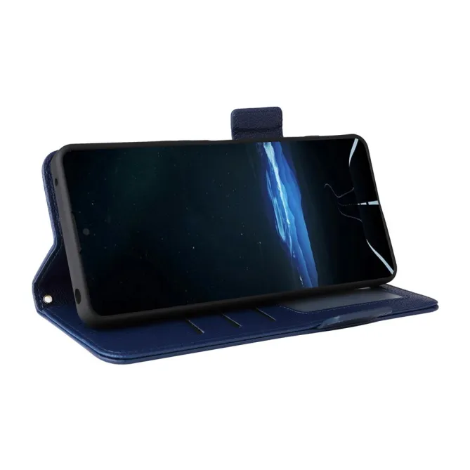 Housse Sony Xperia 1 VIII Effet Cuir Lanière FOLKEN Litchi