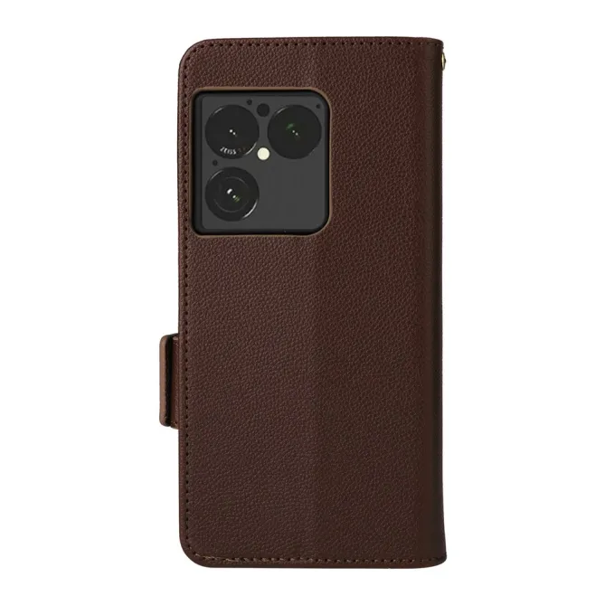 Housse Sony Xperia 1 VIII Effet Cuir Lanière FOLKEN Litchi