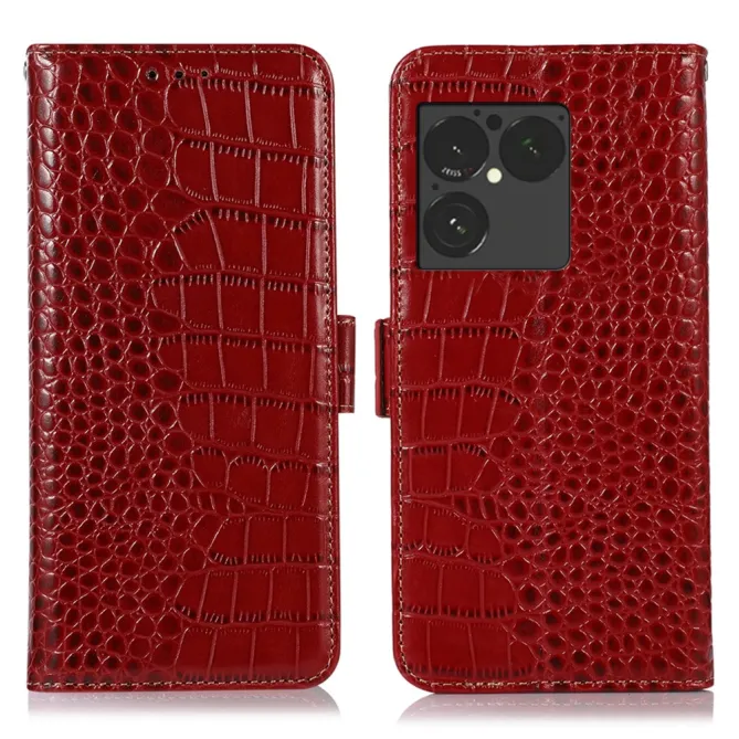 Housse Sony Xperia 1 VIII Cuir Véritable Aspect Croco RFID
