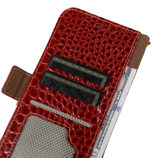 Housse Sony Xperia 1 VIII Cuir Véritable Aspect Croco RFID