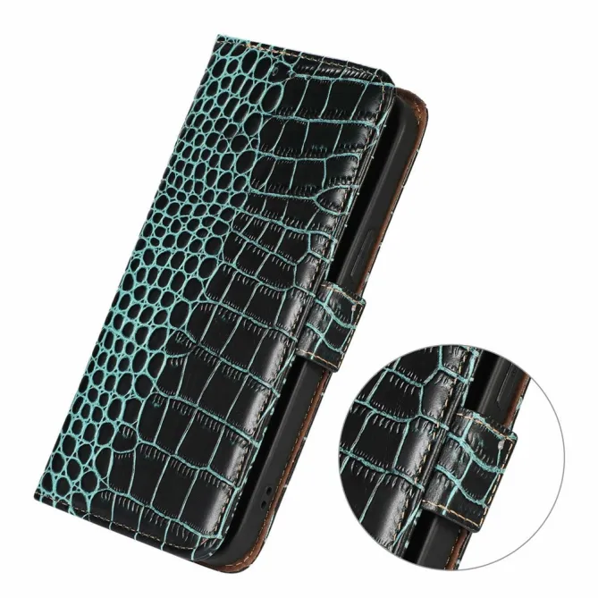 Housse Sony Xperia 1 VIII Cuir Véritable Aspect Croco RFID