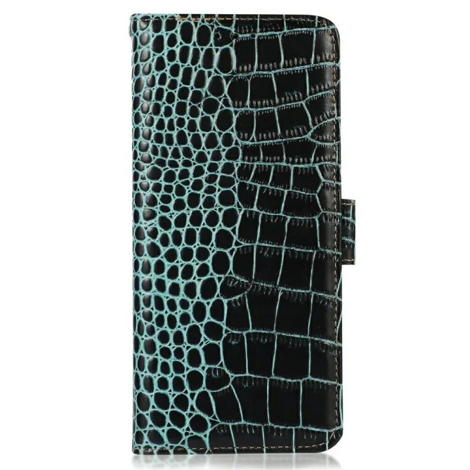 Housse Sony Xperia 1 VIII Cuir Véritable Aspect Croco RFID