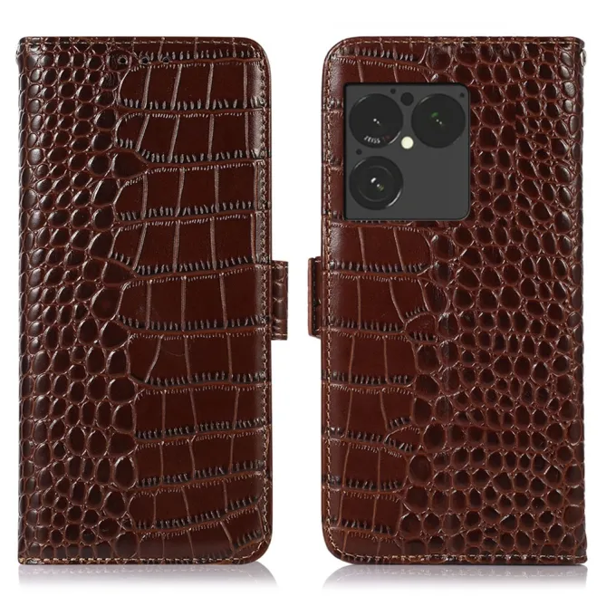 Housse Sony Xperia 1 VIII Cuir Véritable Aspect Croco RFID