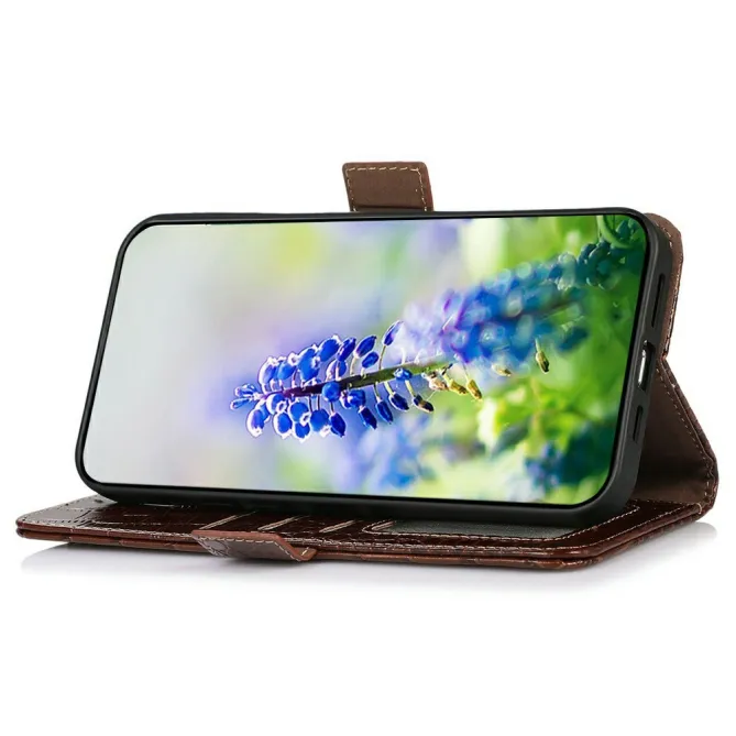 Housse Sony Xperia 1 VIII Cuir Véritable Aspect Croco RFID