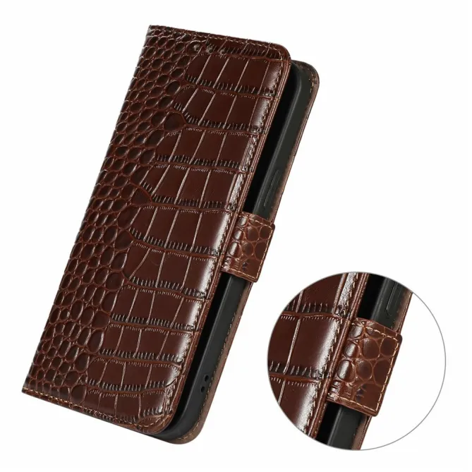 Housse Sony Xperia 1 VIII Cuir Véritable Aspect Croco RFID