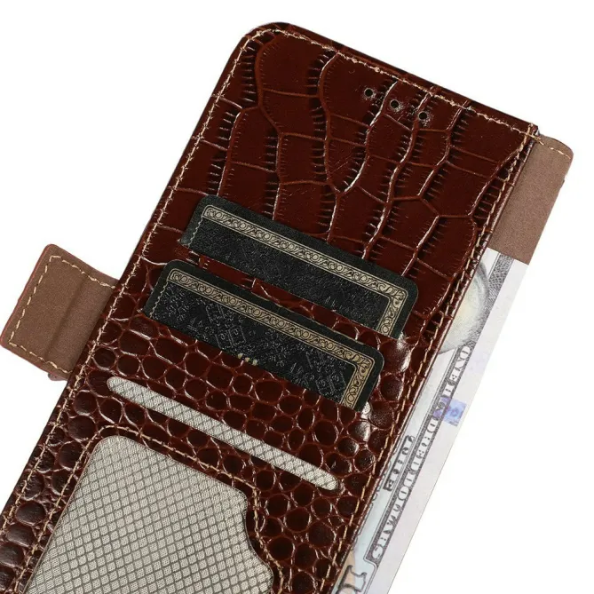 Housse Sony Xperia 1 VIII Cuir Véritable Aspect Croco RFID