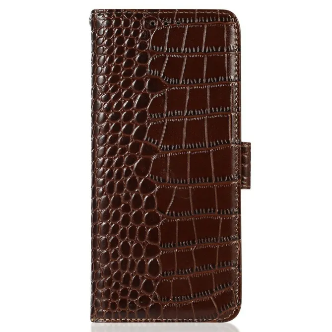 Housse Sony Xperia 1 VIII Cuir Véritable Aspect Croco RFID