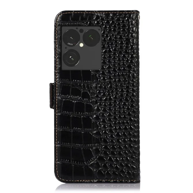 Housse Sony Xperia 1 VIII Cuir Véritable Aspect Croco RFID