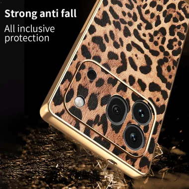 Coque Honor 600 Pro Imprimé Léopard Contour Doré