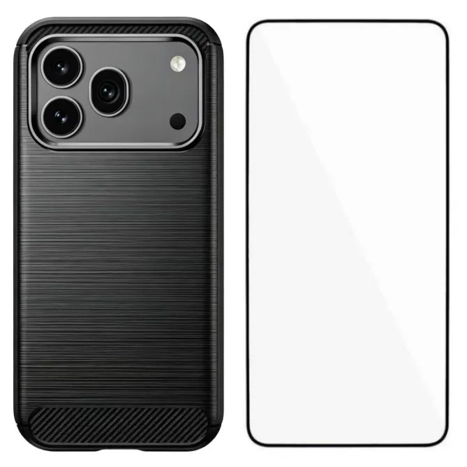 Pack Coque Brossée + Verre Trempé pour Honor 600 Pro