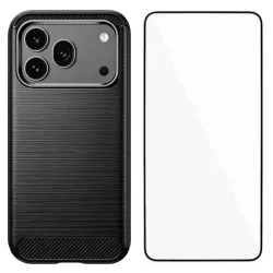 Pack Coque Brossée + Verre Trempé pour Honor 600 Pro