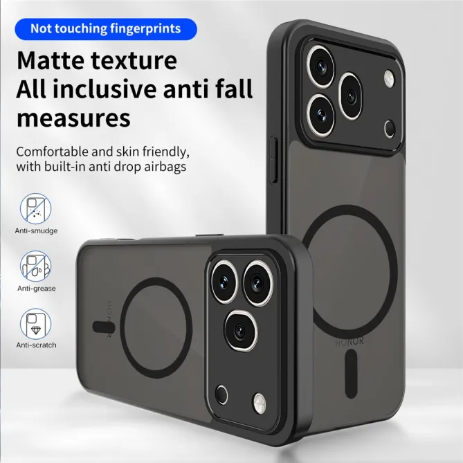 Coque Magnétique pour Honor 600 Pro Dos Fumé Semi-Transparent