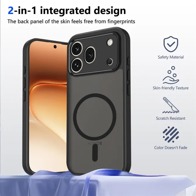 Coque Magnétique pour Honor 600 Pro Dos Fumé Semi-Transparent