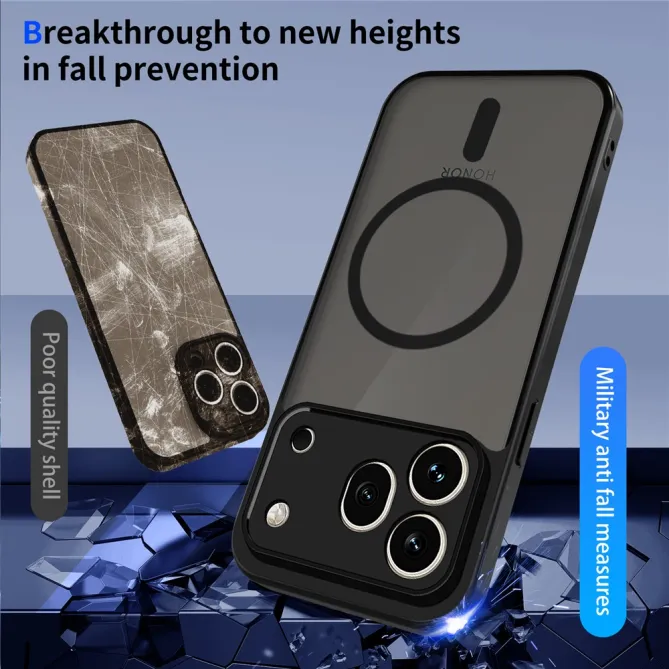 Coque Magnétique pour Honor 600 Pro Dos Fumé Semi-Transparent