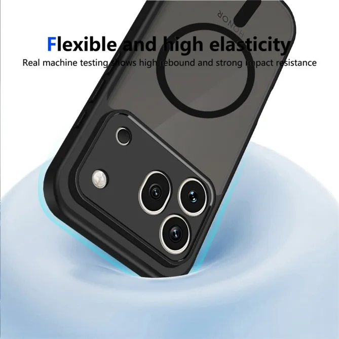Coque Magnétique pour Honor 600 Pro Dos Fumé Semi-Transparent