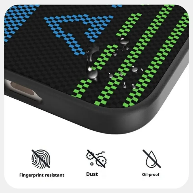Coque Honor 600 / 600 Pro Magnétique Carbone Bleu et Vert