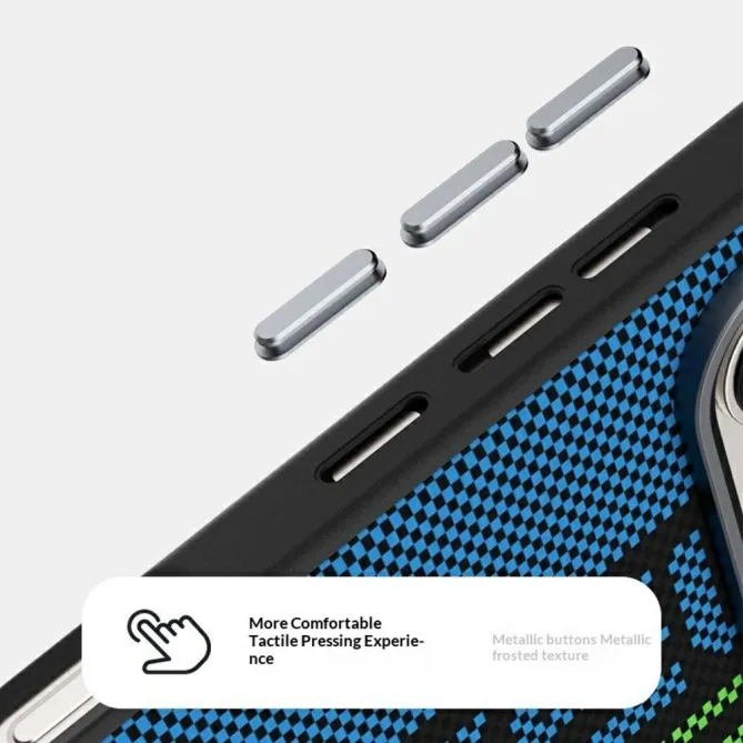 Coque Honor 600 / 600 Pro Magnétique Carbone Bleu et Vert