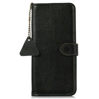 Housse Sony Xperia 1 VIII Cuir Véritable Litchi RFID Chaîne