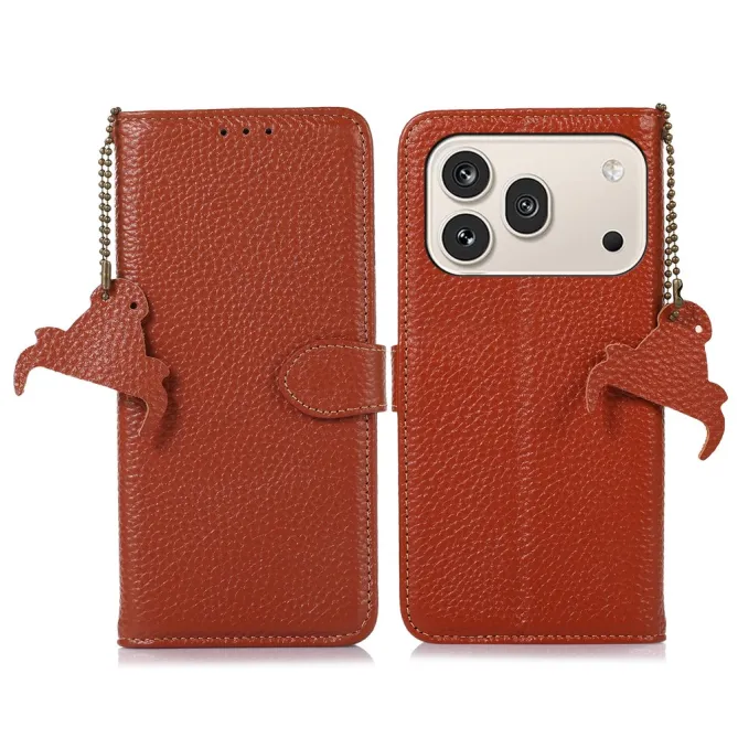 Housse Sony Xperia 1 VIII Cuir Véritable Litchi RFID Chaîne