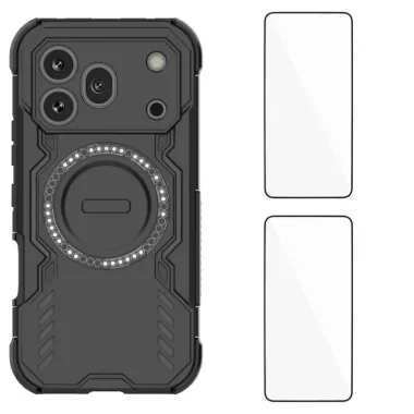 Coque Honor 600 Pro Butterfly magnétique avec 2 verres trempés