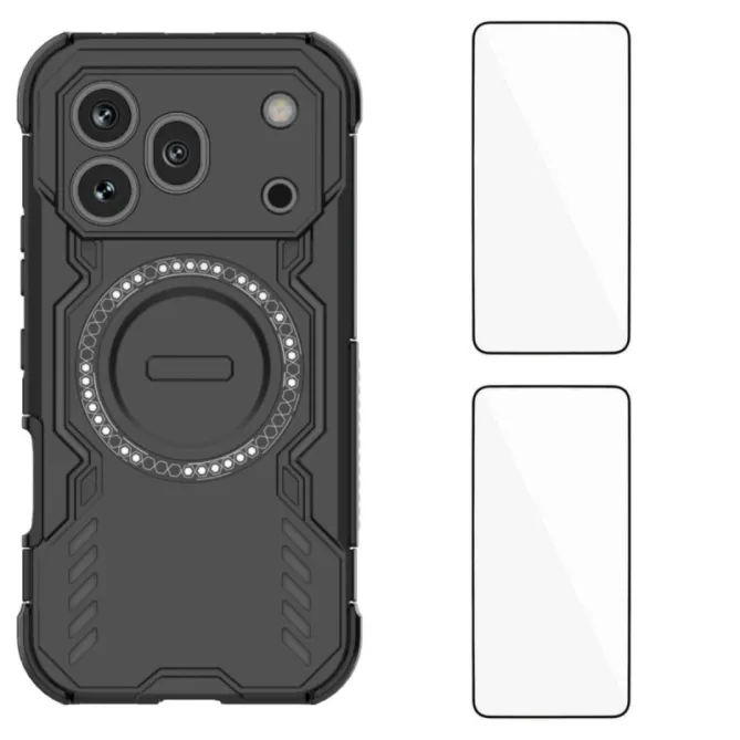 Coque Honor 600 Pro Butterfly magnétique avec 2 verres trempés