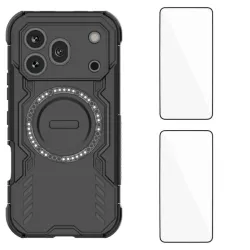 Coque Honor 600 Pro Butterfly magnétique avec 2 verres trempés