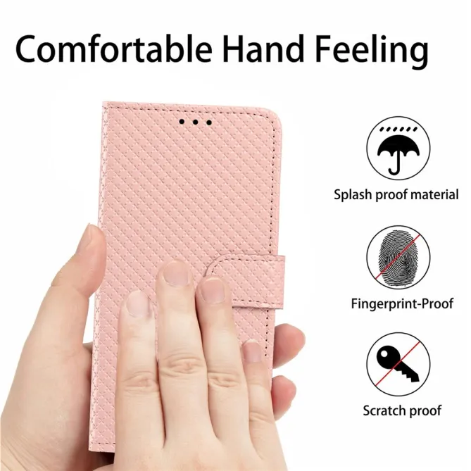 Housse iPhone 16 Plus texture diamant avec dragonne