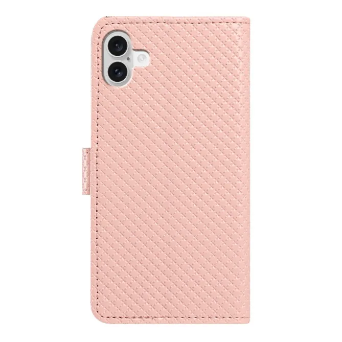 Housse iPhone 16 Plus texture diamant avec dragonne