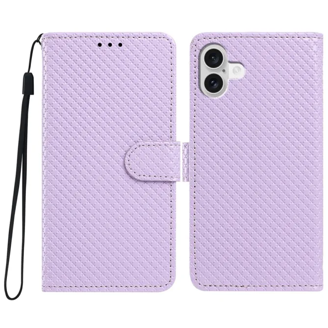 Housse iPhone 16 Plus texture diamant avec dragonne