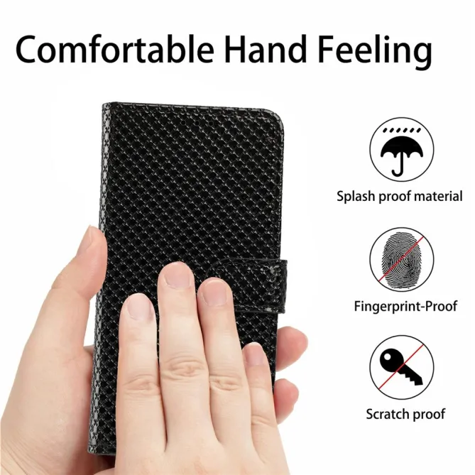 Housse iPhone 16 Plus texture diamant avec dragonne