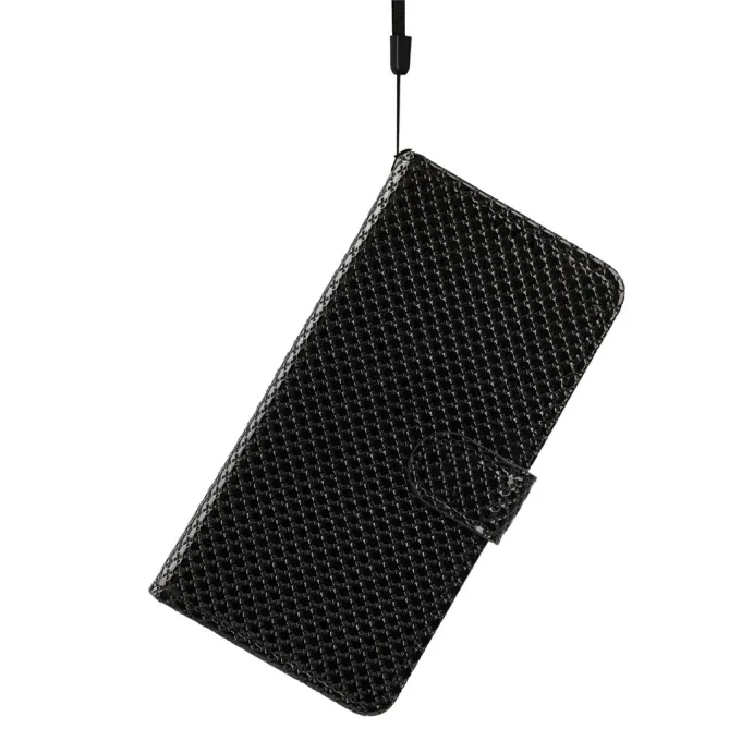 Housse iPhone 16 Plus texture diamant avec dragonne