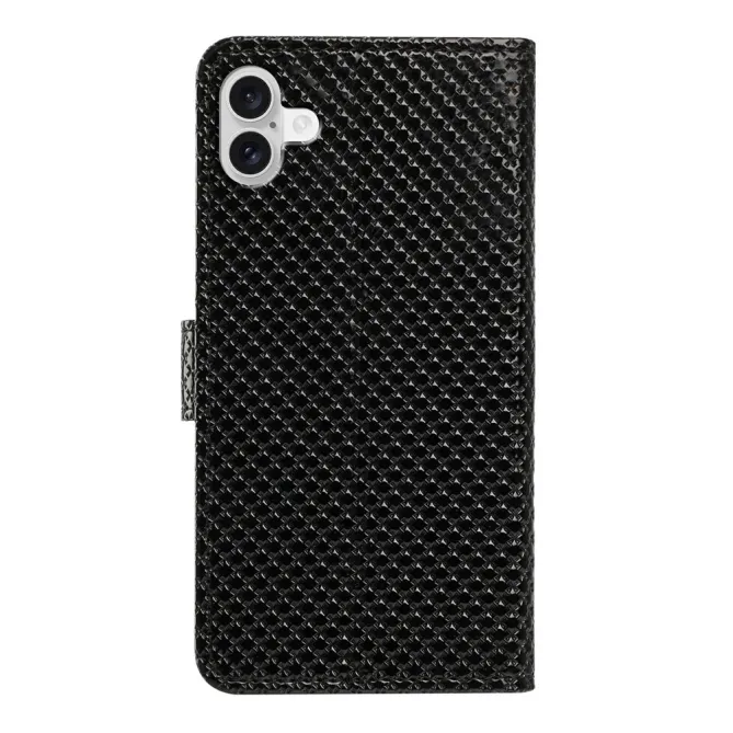 Housse iPhone 16 Plus texture diamant avec dragonne