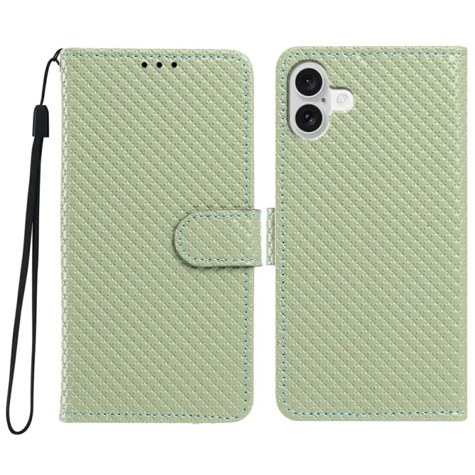 Housse iPhone 16 Plus texture diamant avec dragonne