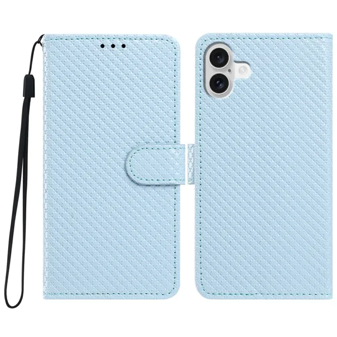 Housse iPhone 16 Plus texture diamant avec dragonne