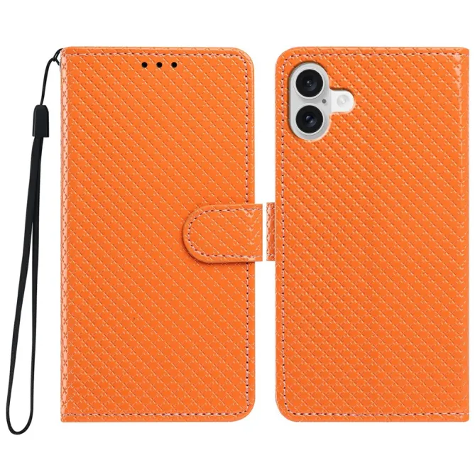 Housse iPhone 16 Plus texture diamant avec dragonne