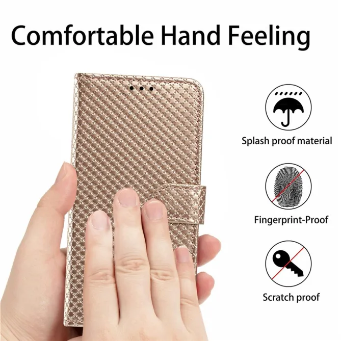 Housse iPhone 16 Plus texture diamant avec dragonne