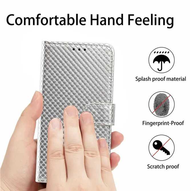 Housse iPhone 16 Plus texture diamant avec dragonne