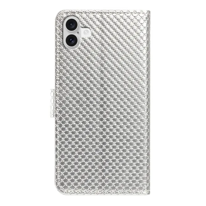 Housse iPhone 16 Plus texture diamant avec dragonne