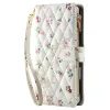 Housse iPhone 16 Plus fleurs sauvages matelassé zippée avec bandoulière