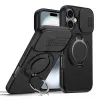 Coque iPhone 16 Plus magnétique cache caméra coulissant anneau rotatif